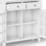 Simpli Home Acadian White Transitional Wood Media Cabinet