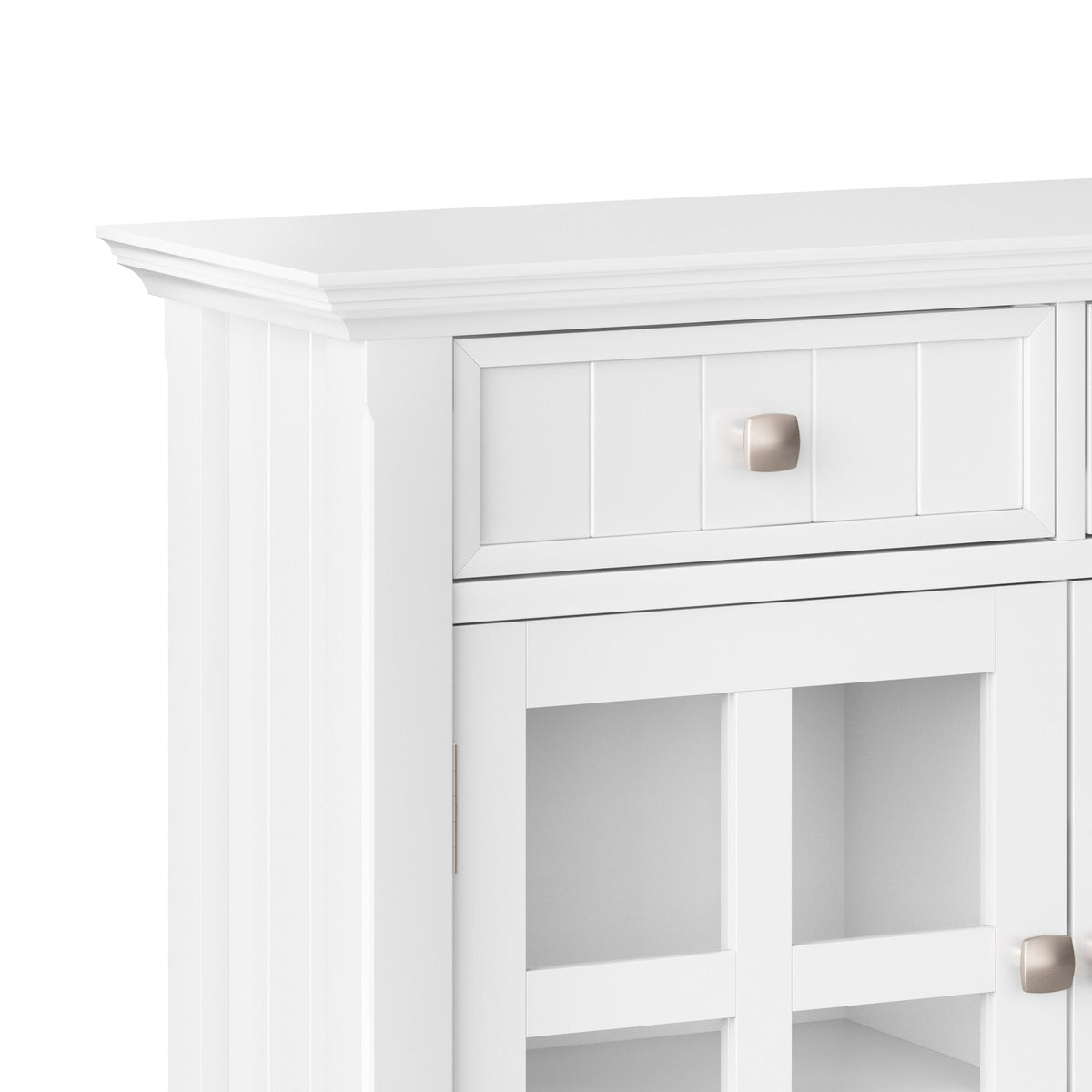Simpli Home Acadian White Transitional Wood Media Cabinet