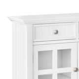 Simpli Home Acadian White Transitional Wood Media Cabinet