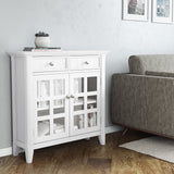 Simpli Home Acadian White Transitional Wood Media Cabinet
