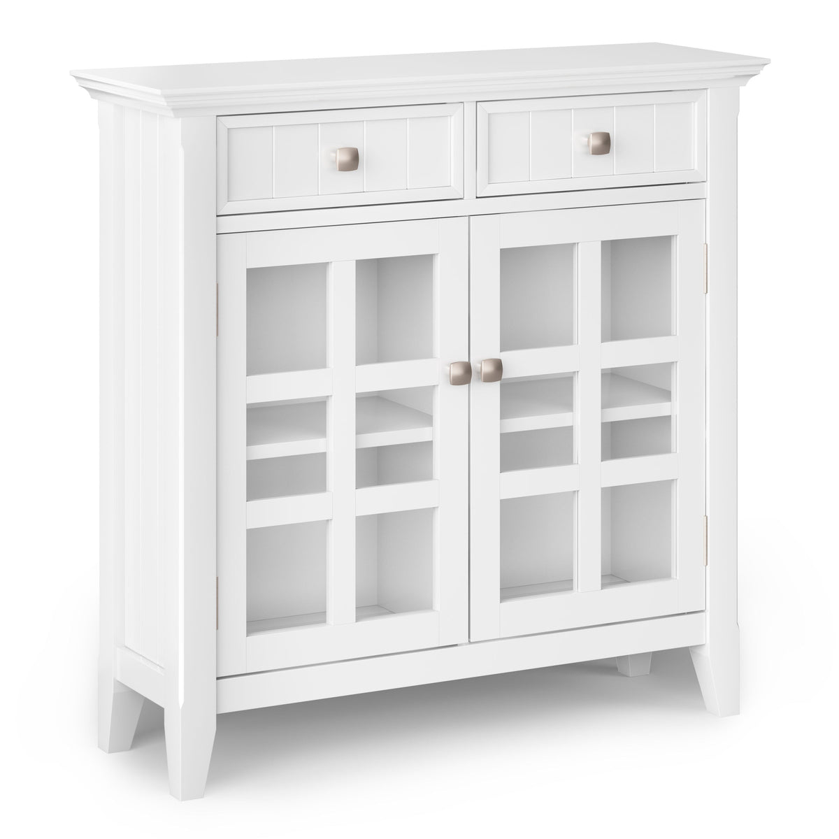 Simpli Home Acadian White Transitional Wood Media Cabinet