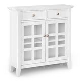 Simpli Home Acadian White Transitional Wood Media Cabinet