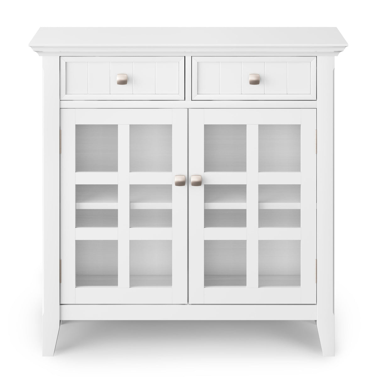 Simpli Home Acadian White Transitional Wood Media Cabinet