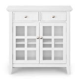Simpli Home Acadian White Transitional Wood Media Cabinet
