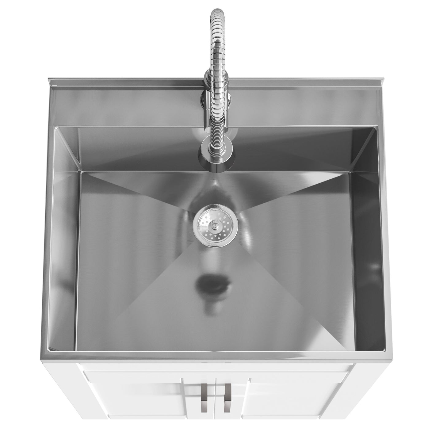 Simpli Home Hennessy 23.6-in Freestanding Laundry Sink with Cabinet