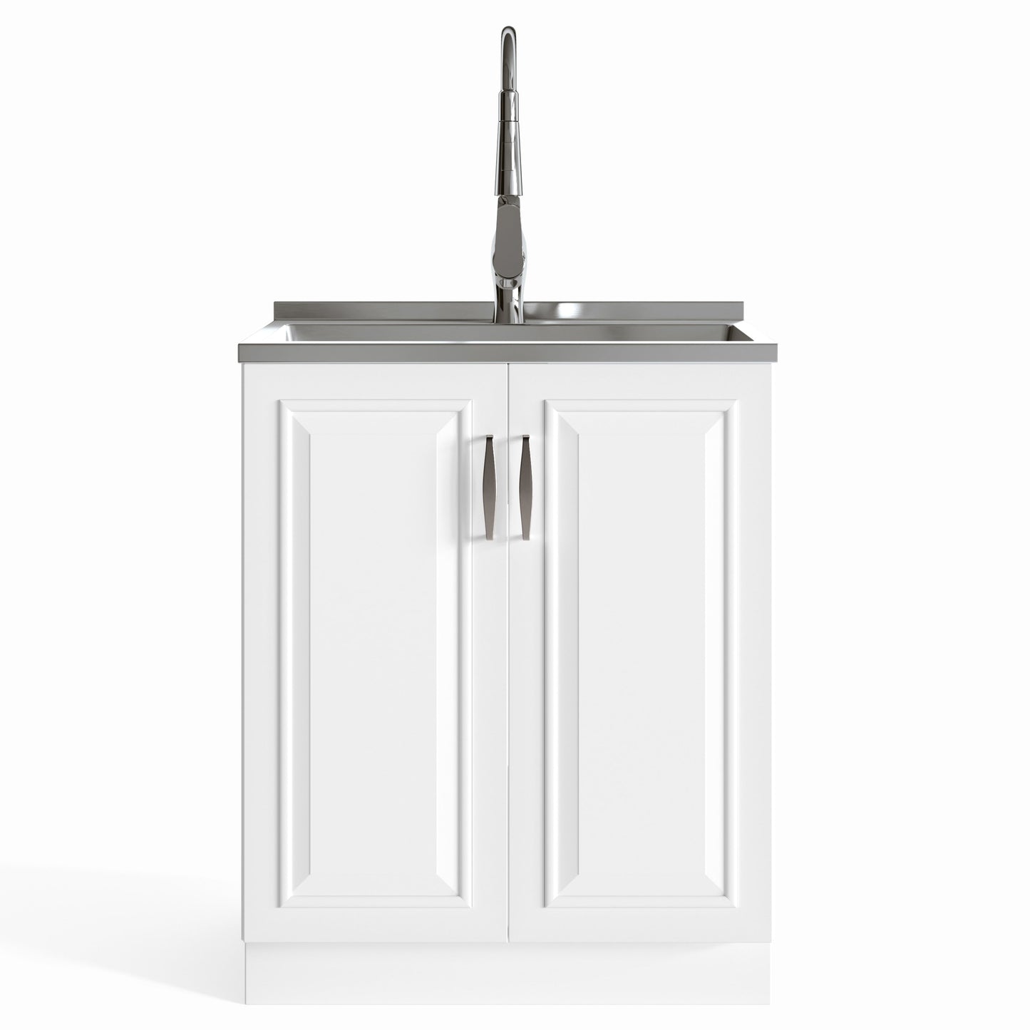 Simpli Home Darwin 27.3-in x 18.9-in White Freestanding Laundry Sink Cabinet