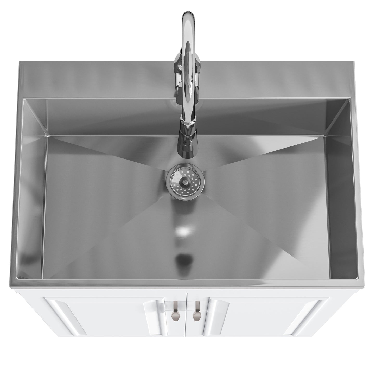 Simpli Home Darwin 27.3-in x 18.9-in White Freestanding Laundry Sink Cabinet
