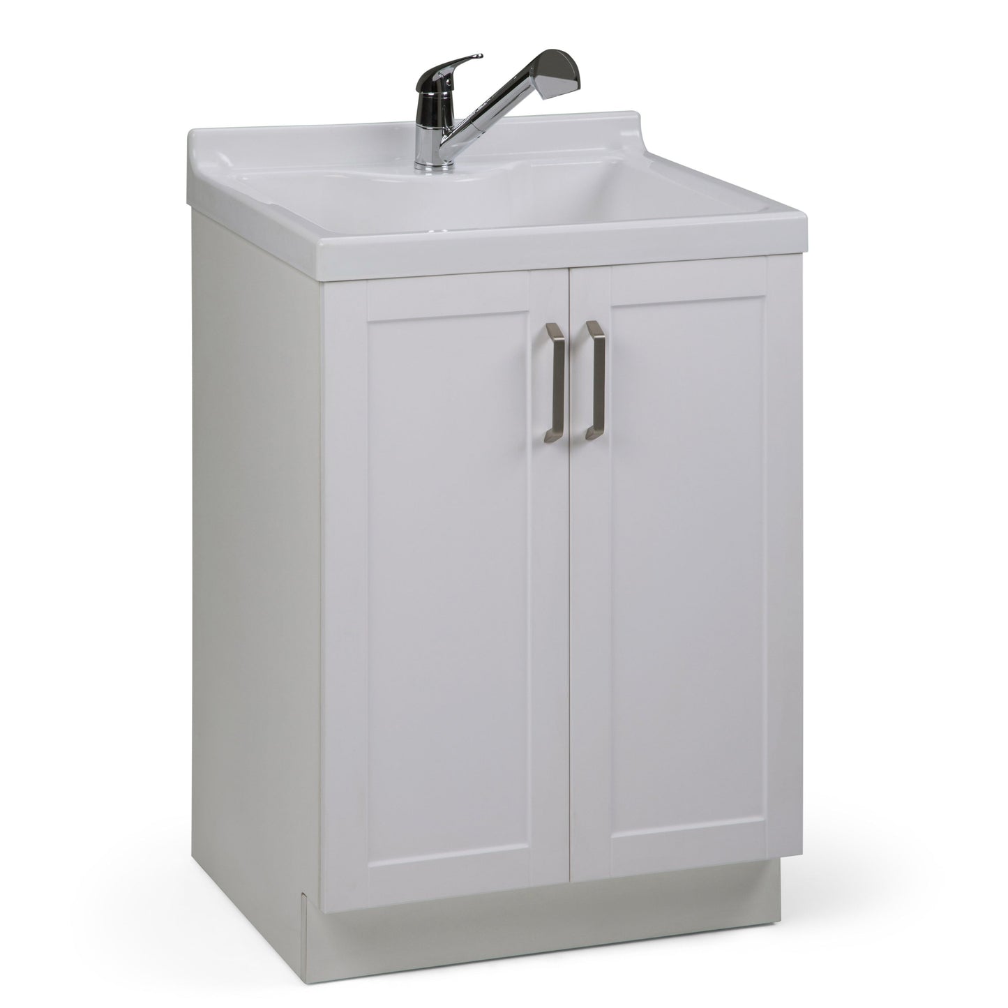 Simpli Home Kyle 24-Inch Pure White Freestanding Laundry Sink with Cabinet
