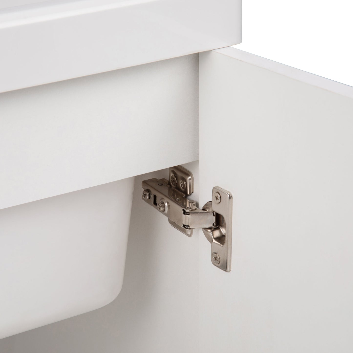 Simpli Home Kyle 24-Inch Pure White Freestanding Laundry Sink with Cabinet