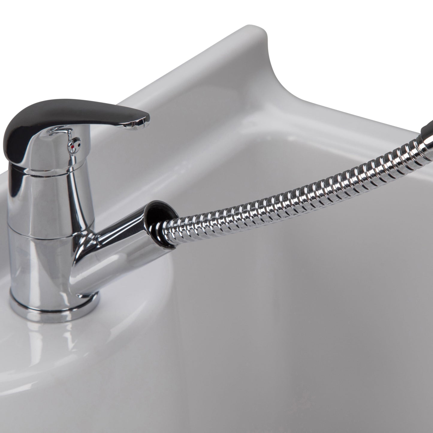 Simpli Home Kyle 23.8-in Freestanding Laundry Sink with Cabinet, Drain, and Faucet