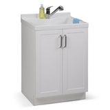 Simpli Home Kyle 24-Inch Pure White Freestanding Laundry Sink with Cabinet