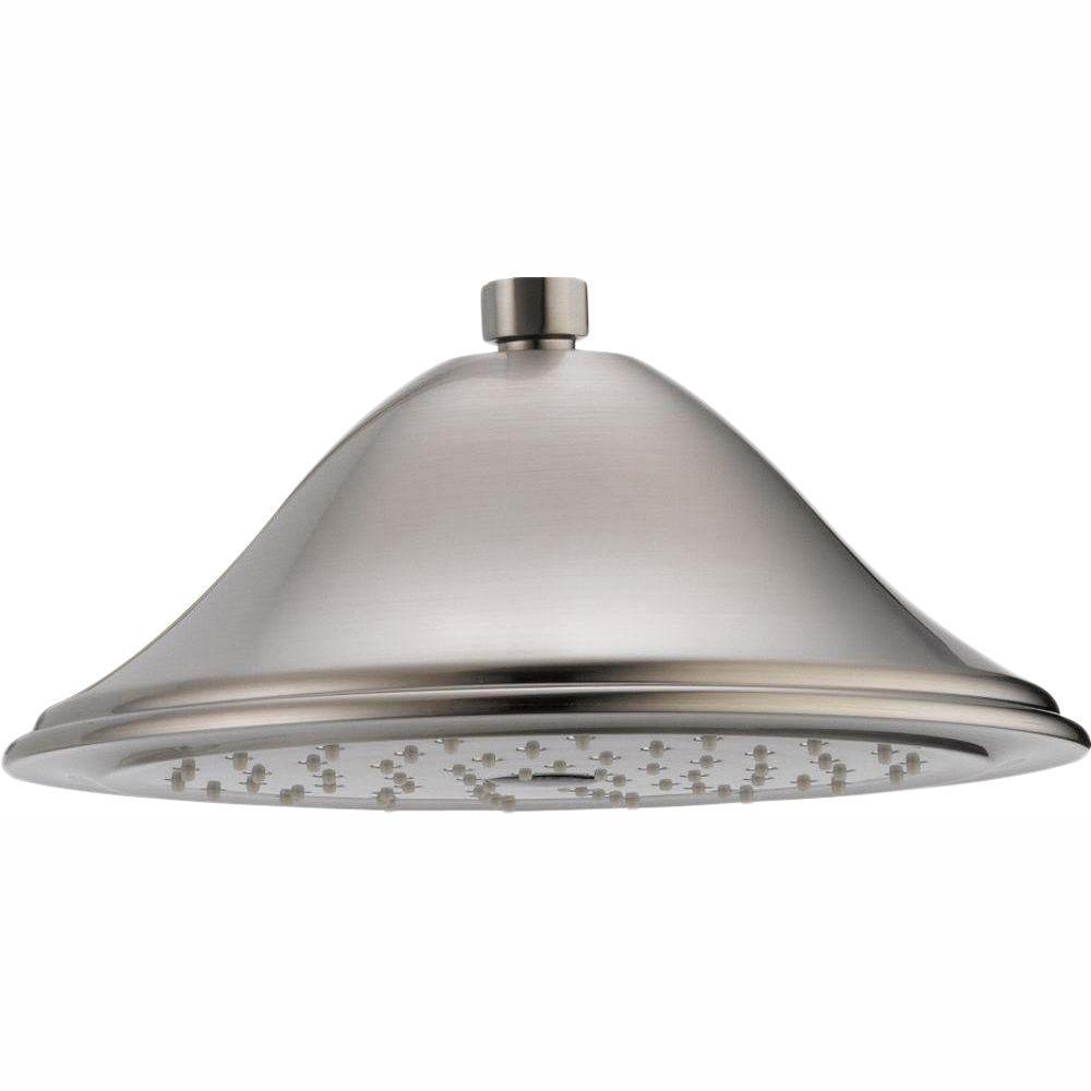 1-Spray 9.4 in. Single Wall Mount Fixed Rain Shower Head in Champagne Bronze - Super Arbor