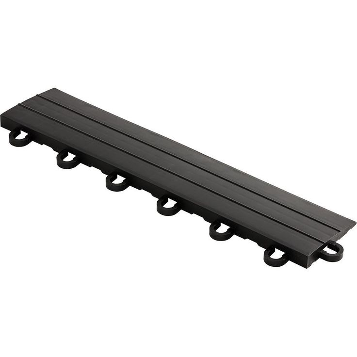 Swisstrax 2.75 in. x 12 in. Jet Black Looped Polypropylene Ramp Edging for Diamondtrax Home Modular Flooring (10-Pack)