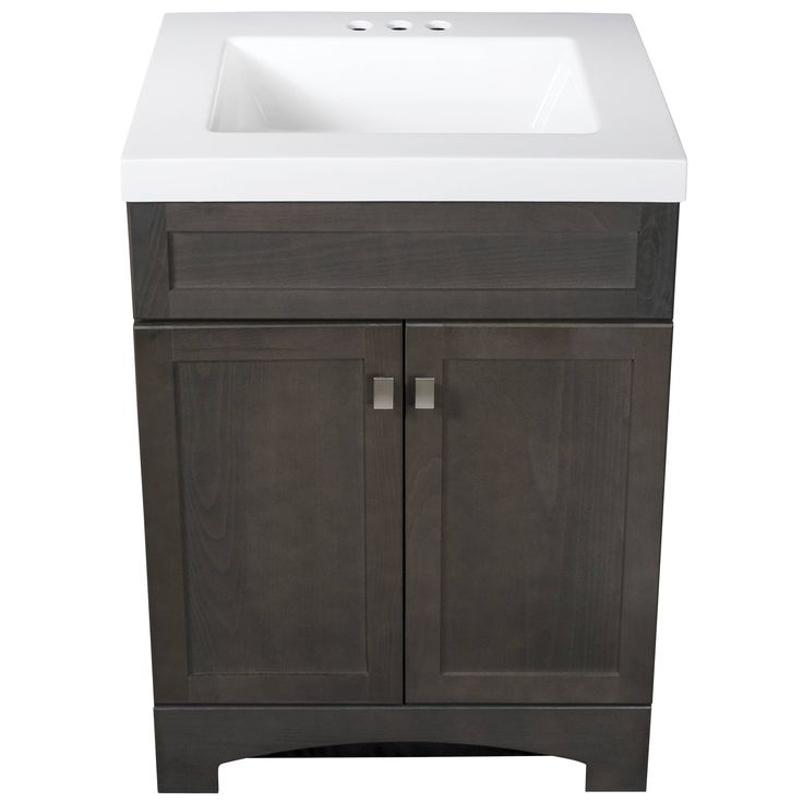 Style Selections Drayden 24-in Heirloom Single Sink Bathroom Vanity with White Cultured Marble Top
