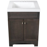 Style Selections Drayden 24-in Heirloom Single Sink Bathroom Vanity with White Cultured Marble Top