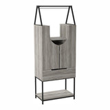 Furniture of America 7-Bottle Vintage Gray Oak Composite Wine Cabinet