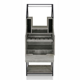 Furniture of America 7-Bottle Vintage Gray Oak Composite Wine Cabinet