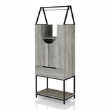 Furniture of America 7-Bottle Vintage Gray Oak Composite Wine Cabinet