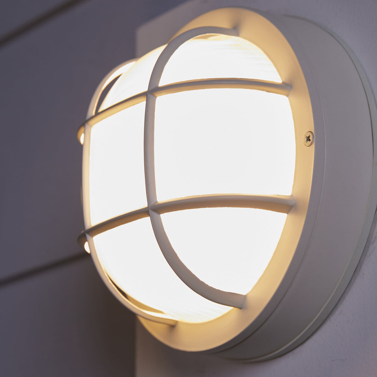 Portfolio Wall Lantern 8-in H Matte White Hardwired Integrated LED Outdoor Wall Light