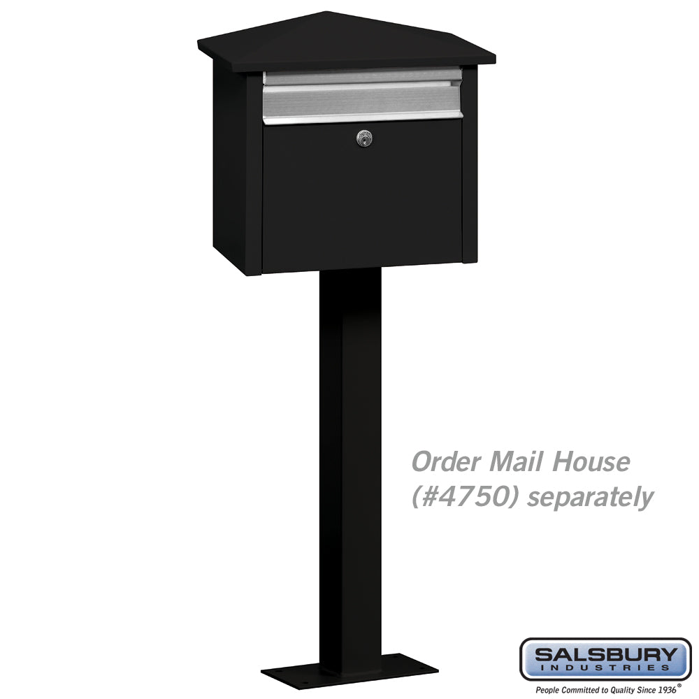 Bolt Mounted Mail House Post in Black
