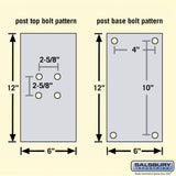 Bolt Mounted Mail House Post in Black