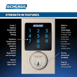 Century Satin Nickel Connect Smart Lock with Alarm and Latitude Lever Handleset