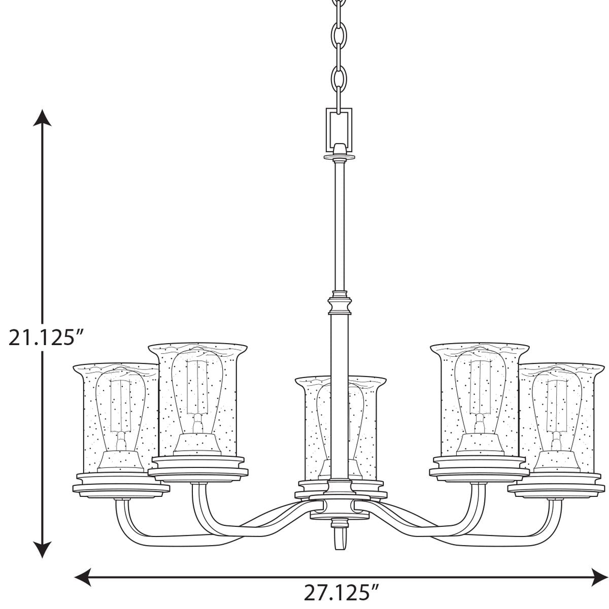 Progress Lighting Winslett 5-Light Brushed Nickel Coastal Chandelier
