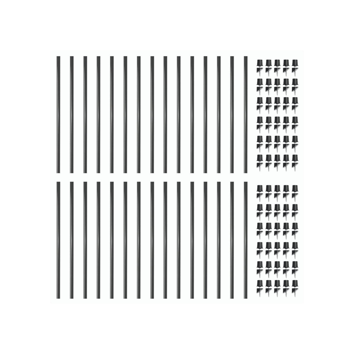 Nuvo Iron 3/4-in x 26-in Black Powder Coated Galvanized Steel Round Deck Baluster