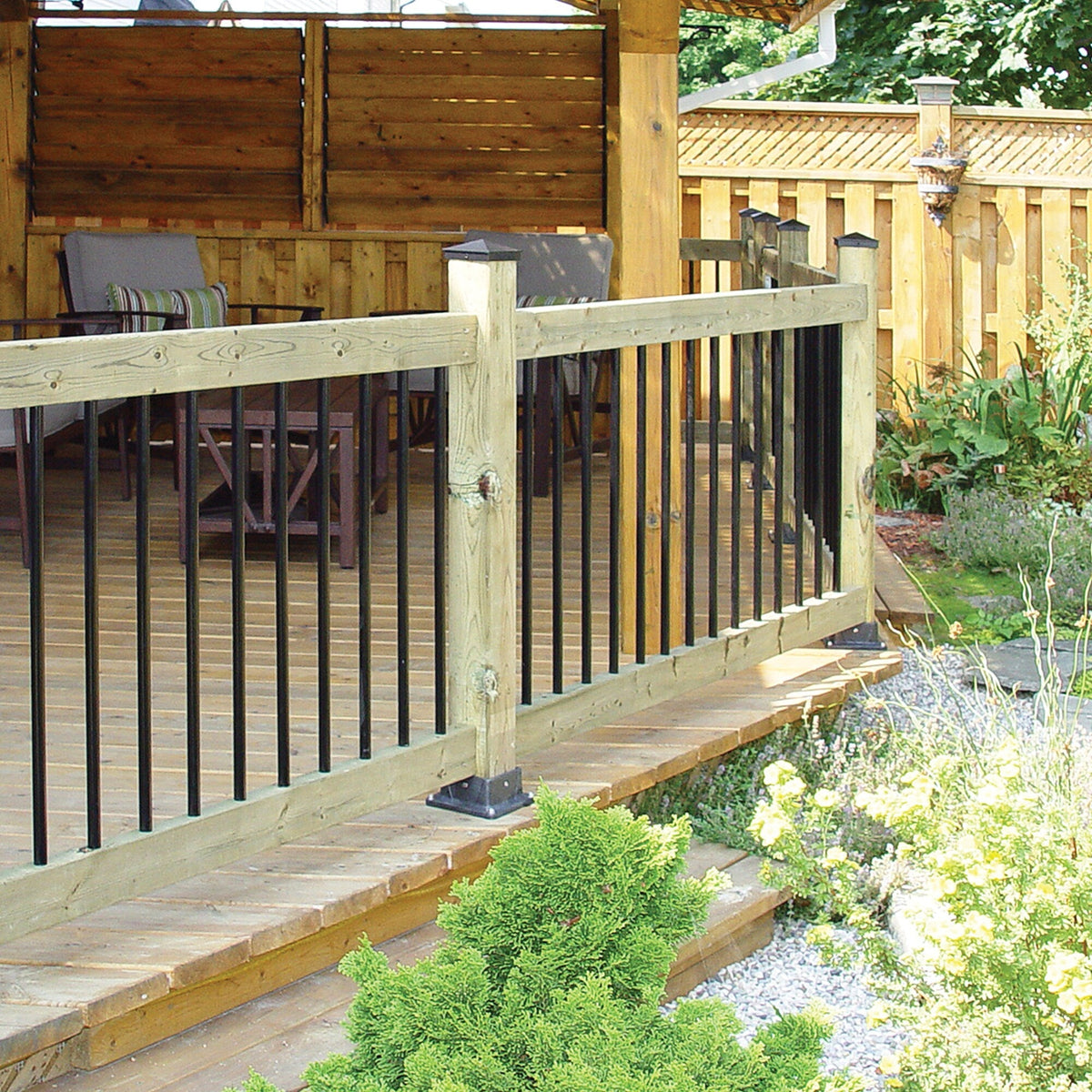 Nuvo Iron 3/4-in x 32-in Black Powder Coated Galvanized Steel Round Deck Baluster