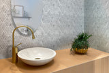 Apollo Tile (Sample) Gray 4-in x 4-in Carrara-look Marble Diamond Mosaic Floor and Wall Tile