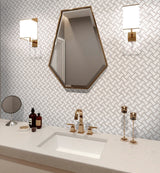 Apollo Tile Athens White 11-in x 11-in Polished Natural Stone Marble Basketweave Marble Look Floor and Wall Tile (4.2-sq. ft/ Carton)