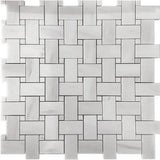 Apollo Tile (Sample) Athens White 4-in x 4-in Polished Marble Basketweave Mosaic Floor and Wall Tile