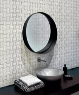 Apollo Tile (Sample) Athens White 4-in x 4-in Polished Marble Basketweave Mosaic Floor and Wall Tile