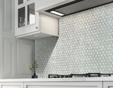 Apollo Tile (Sample) Athens White 4-in x 4-in Polished Marble Mixed Pattern Mosaic Wall Tile