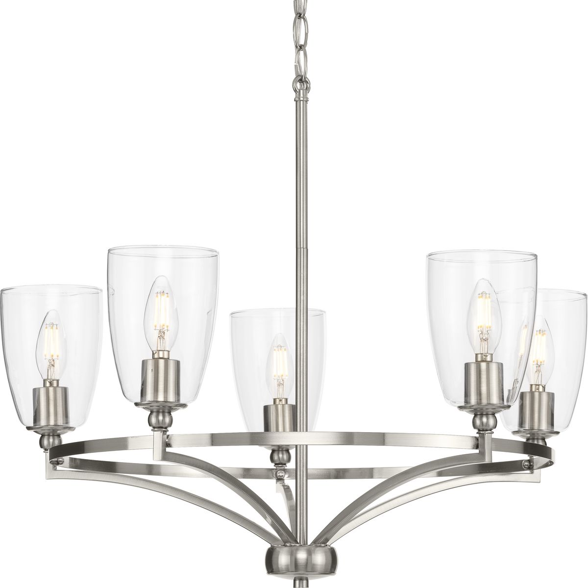 Progress Lighting Parkhurst 5-Light Brushed Gray Transitional Chandelier