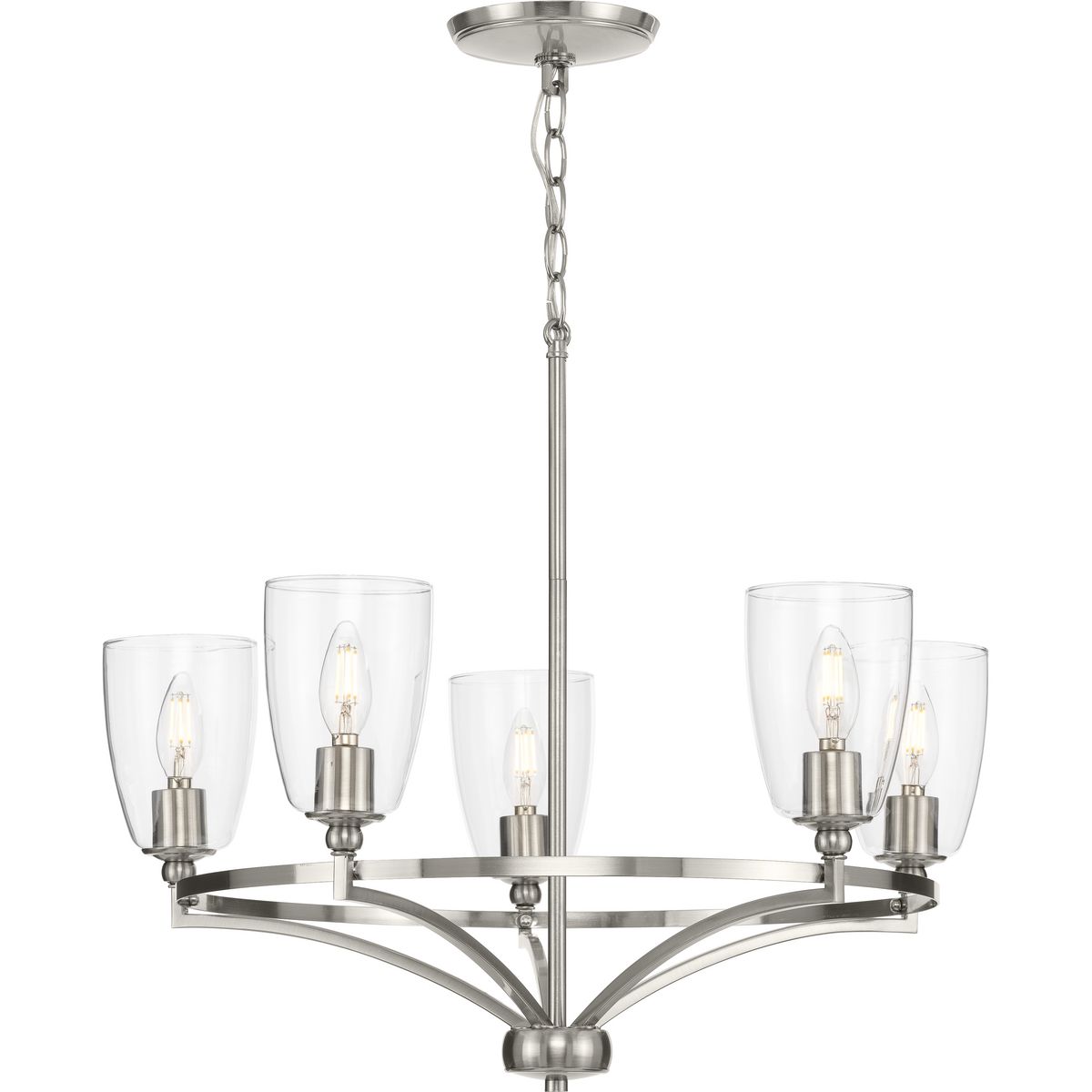 Progress Lighting Parkhurst 5-Light Brushed Gray Transitional Chandelier