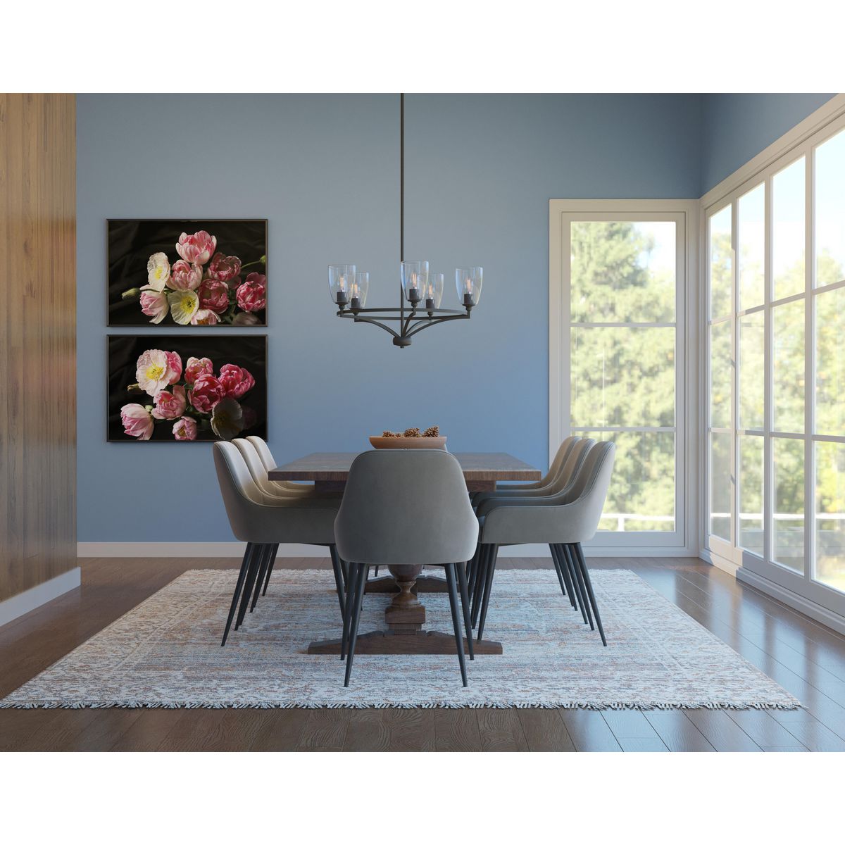 Progress Lighting Parkhurst 5-Light Matte Black Transitional Chandelier