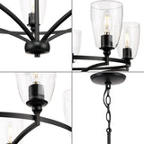 Progress Lighting Parkhurst 5-Light Matte Black Transitional Chandelier