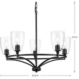 Progress Lighting Parkhurst 5-Light Matte Black Transitional Chandelier