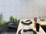 Apollo Tile (Sample) Athens White 4-in x 4-in Polished Marble Basketweave Mosaic Wall Tile