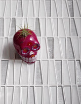 Apollo Tile Glacier White and Gray 12-in x 13-in Polished Glass Linear Floor and Wall Tile (5.38-sq. ft/ Carton)