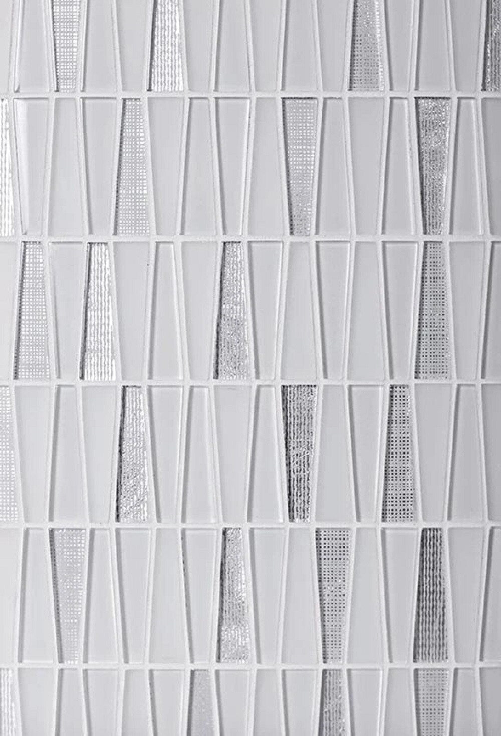 Apollo Tile Glacier White and Gray 12-in x 13-in Polished Glass Linear Floor and Wall Tile (5.38-sq. ft/ Carton)