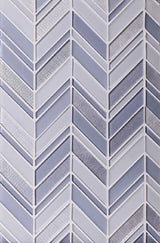 Apollo Tile (Sample) Glacier Blue and White 4-in x 4-in Multi-finish Glass Chevron Mosaic Floor and Wall Tile