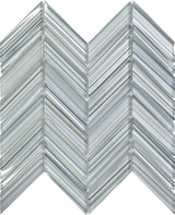 Apollo Tile (Sample) Glacier Blue and Gray 4-in x 4-in Polished Glass Chevron Mosaic Floor and Wall Tile
