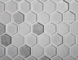 Apollo Tile Glacier White and Gray 12-in x 12-in Multi-finish Glass Honeycomb Patterned Floor and Wall Tile (4.83-sq. ft/ Carton)