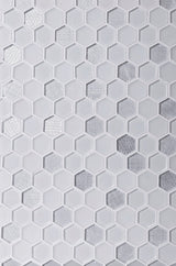 Apollo Tile (Sample) Glacier White and Gray 4-in x 4-in Polished Glass Honeycomb Mosaic Floor and Wall Tile