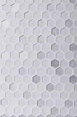 Apollo Tile Glacier White and Gray 12-in x 12-in Multi-finish Glass Honeycomb Patterned Floor and Wall Tile (4.83-sq. ft/ Carton)