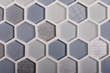 Apollo Tile (Sample) Glacier Blue 4-in x 4-in Polished Glass Honeycomb Mosaic Floor and Wall Tile