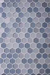 Apollo Tile (Sample) Glacier Blue 4-in x 4-in Polished Glass Honeycomb Mosaic Floor and Wall Tile