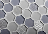 Apollo Tile (Sample) Glacier Blue 4-in x 4-in Polished Glass Honeycomb Mosaic Floor and Wall Tile